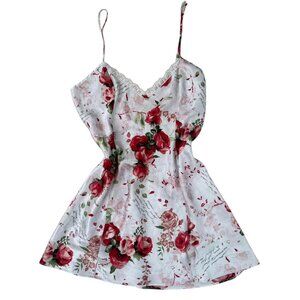 DELICATES SLIP MINI DRESS FLORAL LACE LINGERIE SLEEVELESS WOMENS MEDIUM